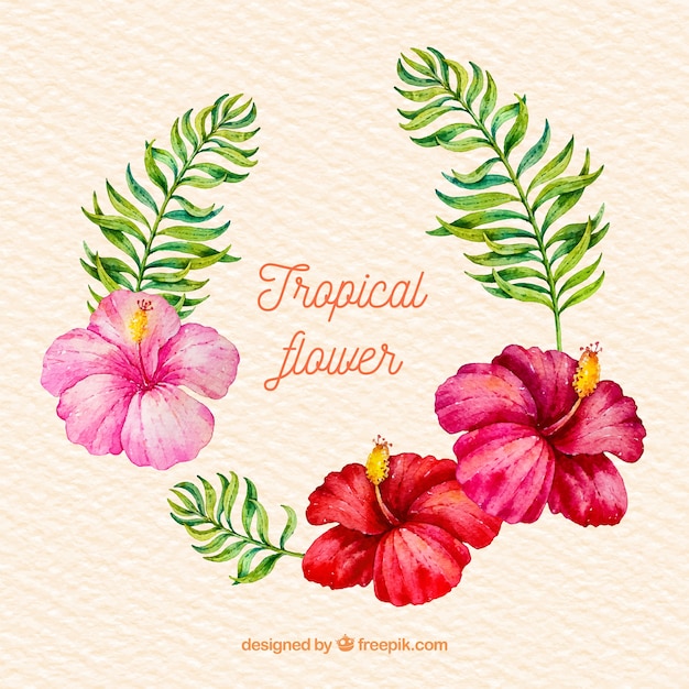 Beautiful floral watercolor summer background