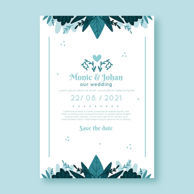 Beautiful floral wedding card template