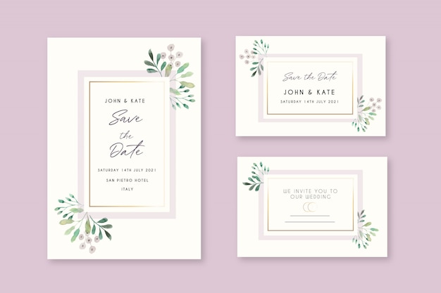 Beautiful floral wedding invitation cards