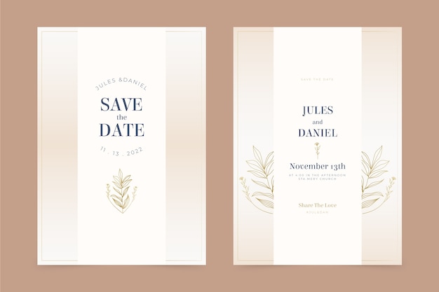 Beautiful floral wedding invitation