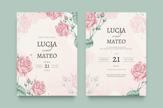 Beautiful floral wedding invitation