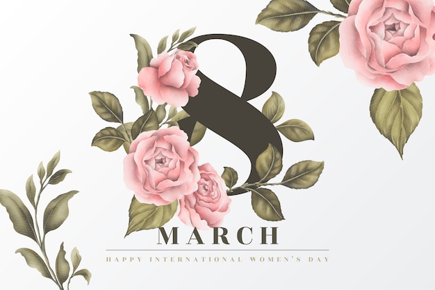 Free vector beautiful floral women's day background