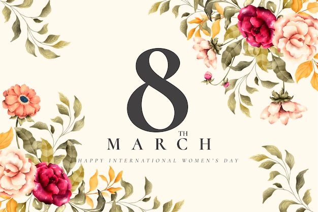 Free vector beautiful floral women's day background