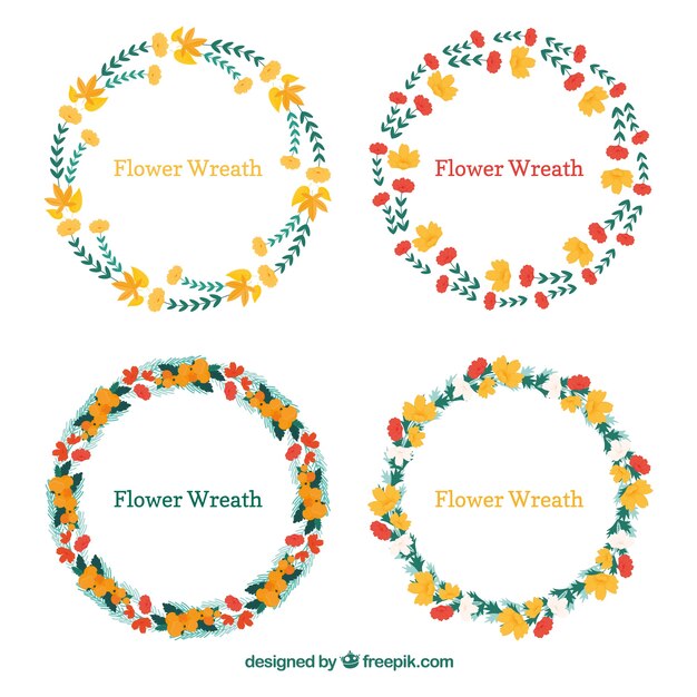 Beautiful floral wreath collection