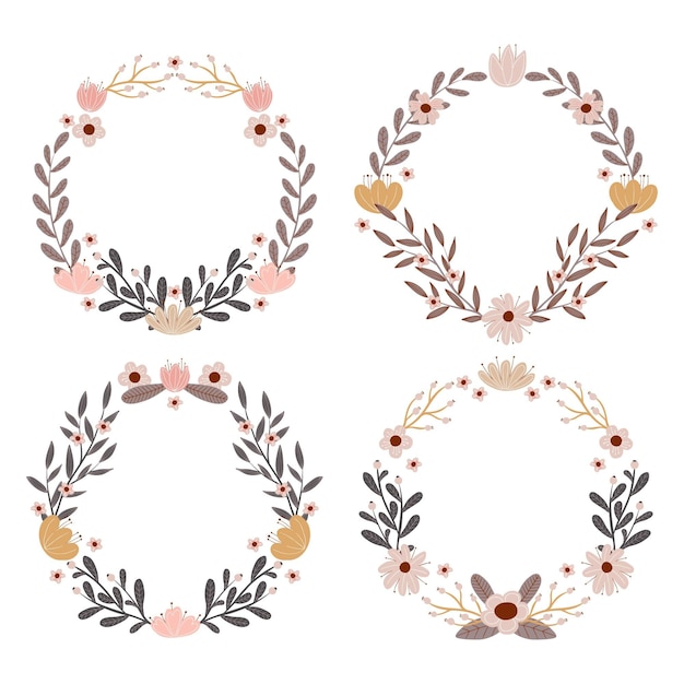 Beautiful floral wreath collection