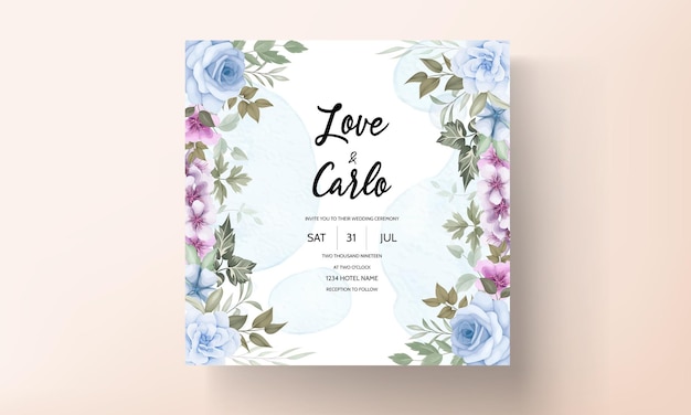 Floral Wreath Invitation Card Template – Free Vector Download