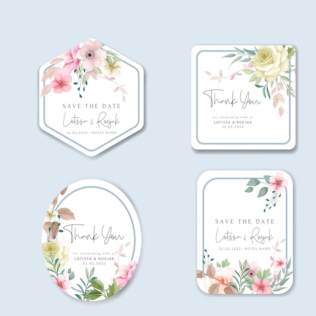 beautiful floral wreath label collection