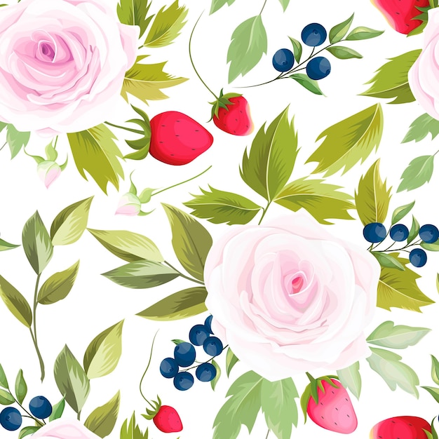 Free vector beautiful floral wreath seamless pattern