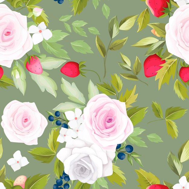 beautiful floral wreath seamless pattern