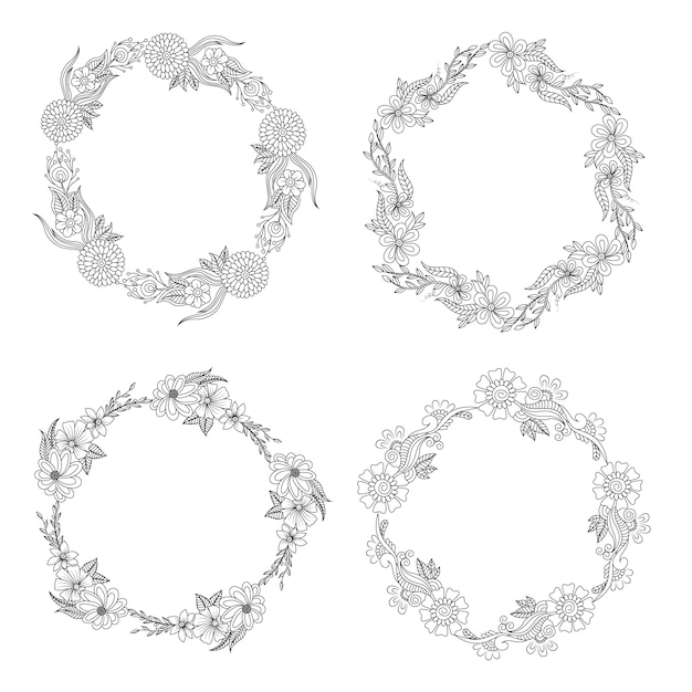 Free vector beautiful floral wreath