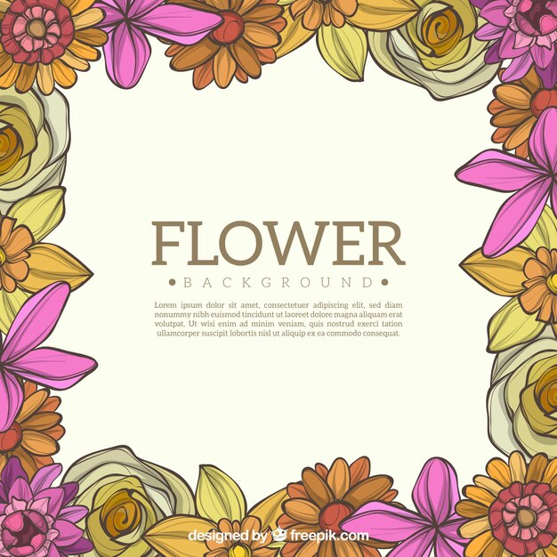Beautiful flower background with frame concept