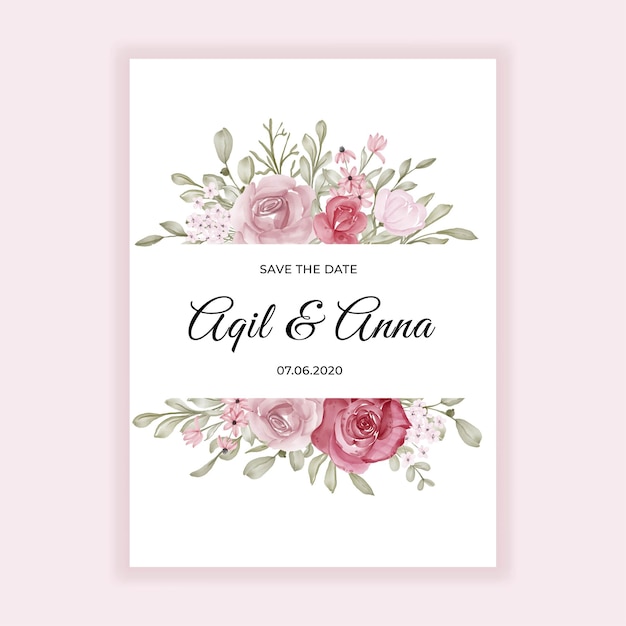 Free vector beautiful flower frame for wedding invitation