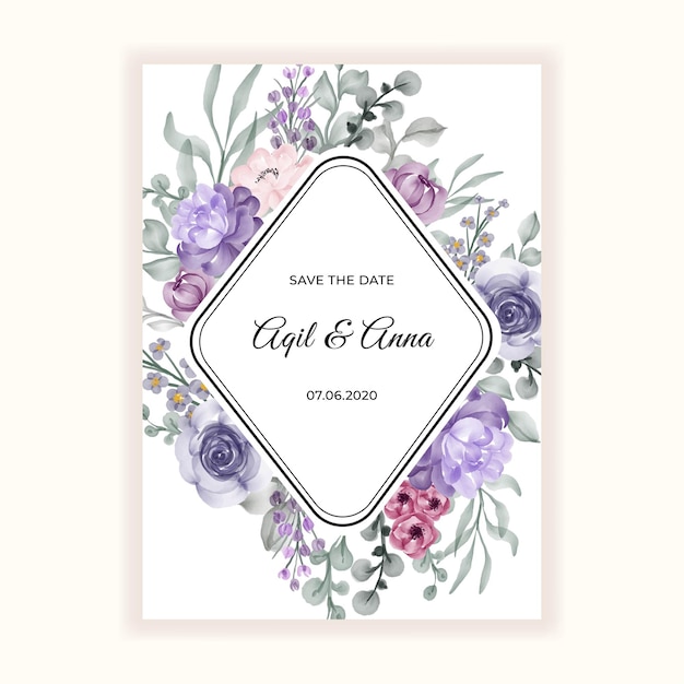 Free vector beautiful flower frame for wedding invitation