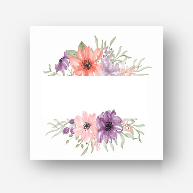 Beautiful flower frame with watercolor flower