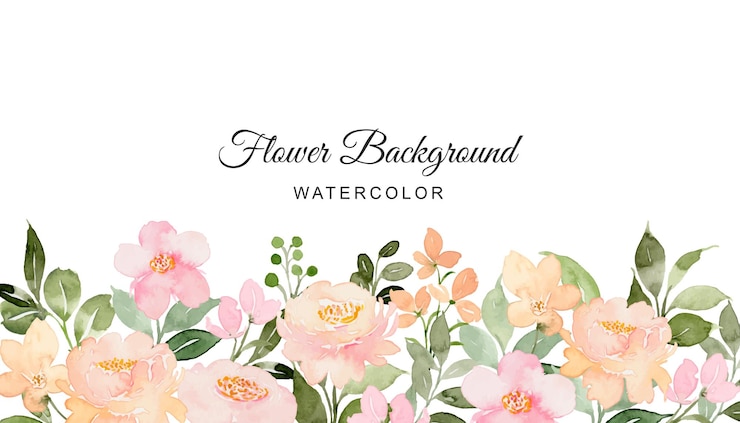無料Vector 水彩で美しい花の庭の背景