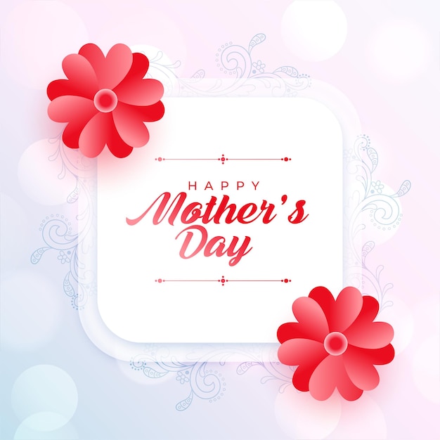 Free vector beautiful flower mothers day greeting card for social media