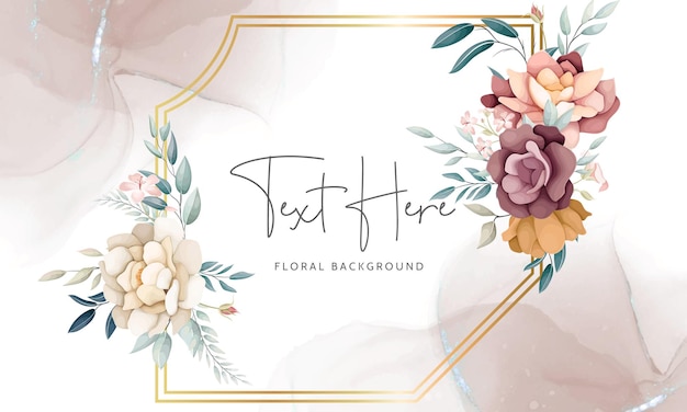 Free vector beautiful flower wreath arrangement floral background template