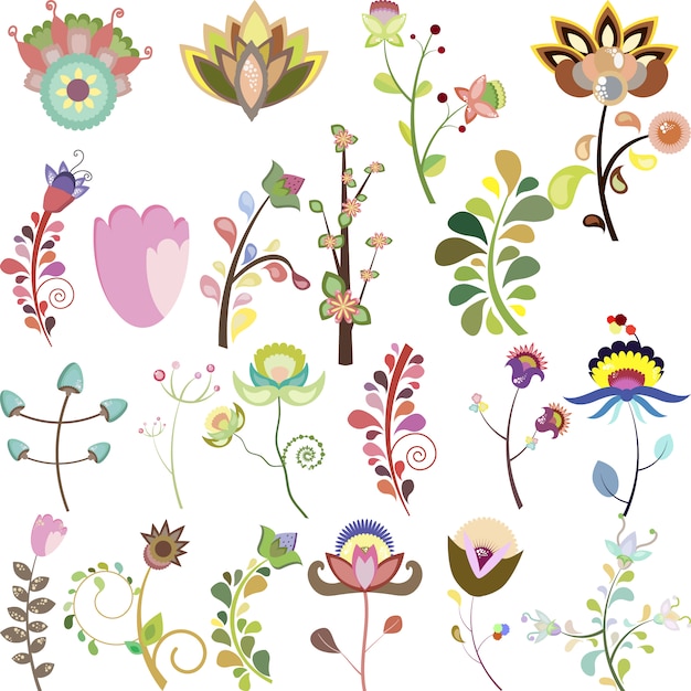 Free vector beautiful flowers collection