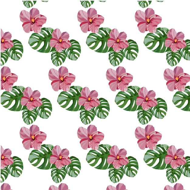 Vettore gratuito bello sfondo di pattern di fiori