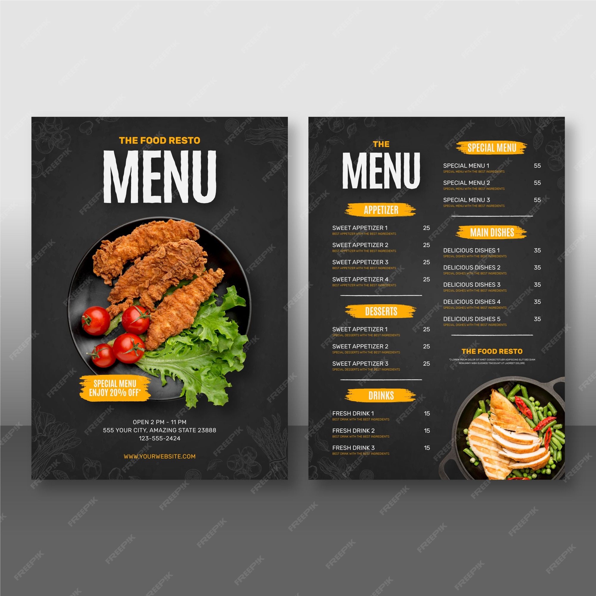 food menu design template