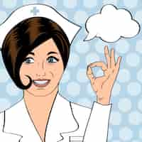 Free vector beautiful friendly and confident nurse
