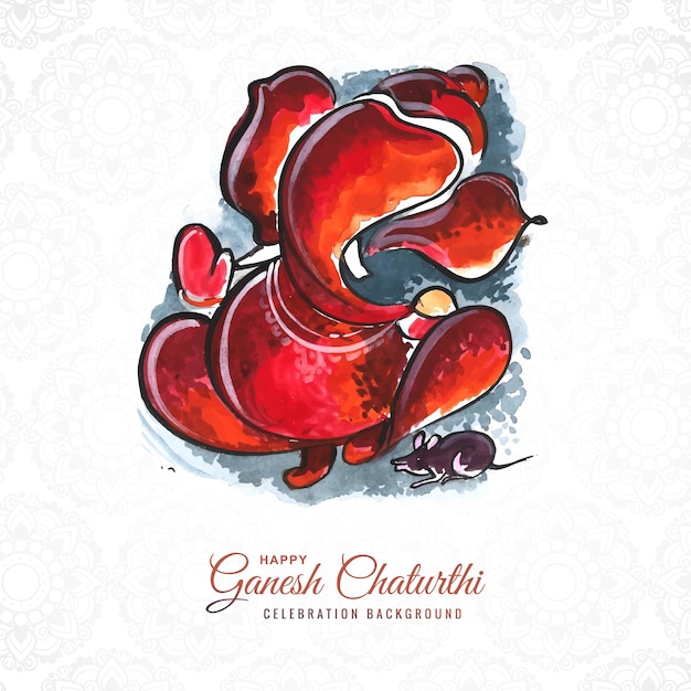 Free vector beautiful ganesh chaturthi festival card background