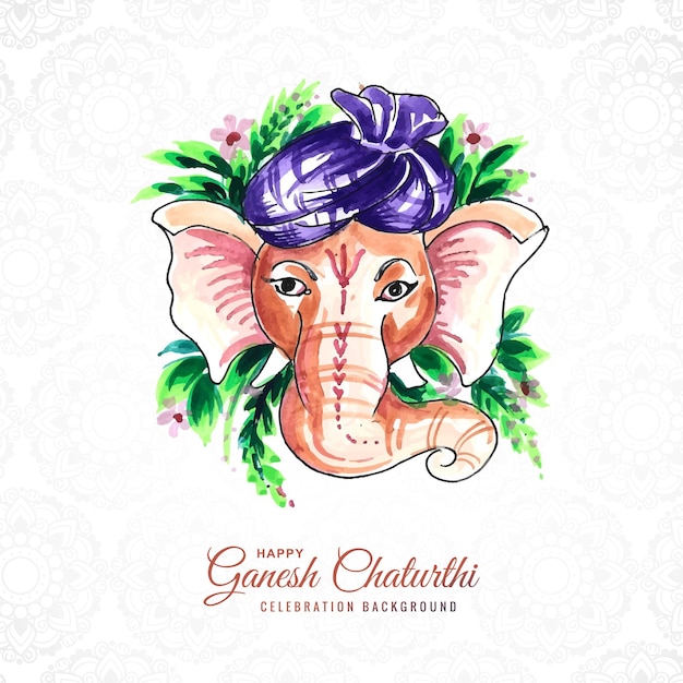 Vettore gratuito bellissimo sfondo della carta del festival di ganesh chaturthi