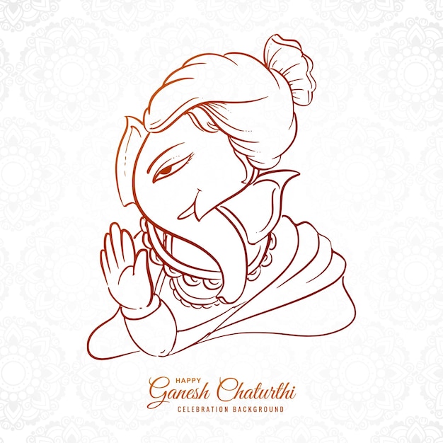 Free Vector beautiful ganesh chaturthi festival card background