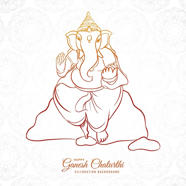 Free Vector beautiful ganesh chaturthi festival card background