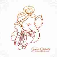 Free vector beautiful ganesh chaturthi festival card background