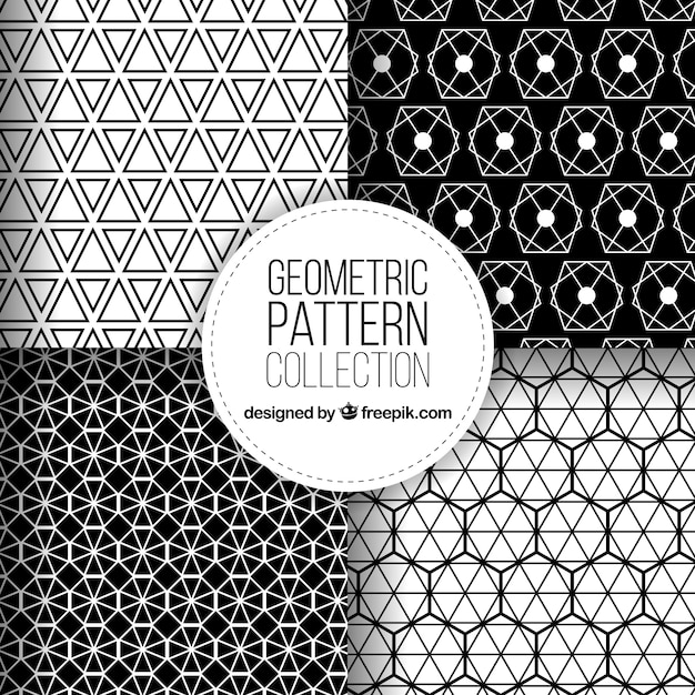 Free vector beautiful geometric patterns set