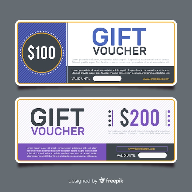 Free vector beautiful gift voucher banners