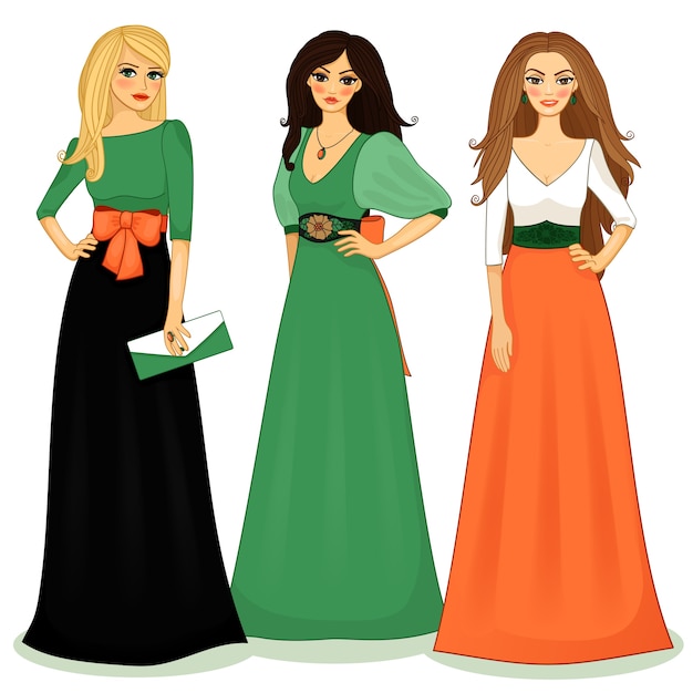 Free vector beautiful girls