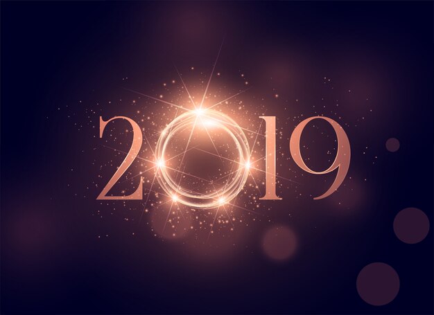 Beautiful glowing 2019 shiny background