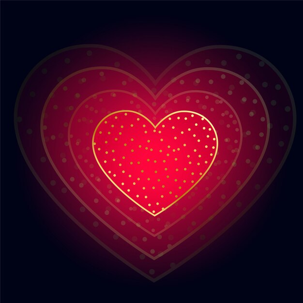 Free Vector | Beautiful glowing red heart on dark background