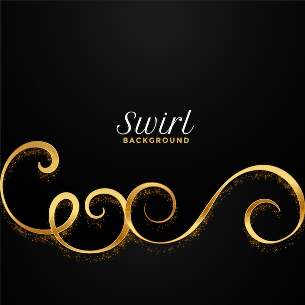Free vector beautiful golden floral swirl background