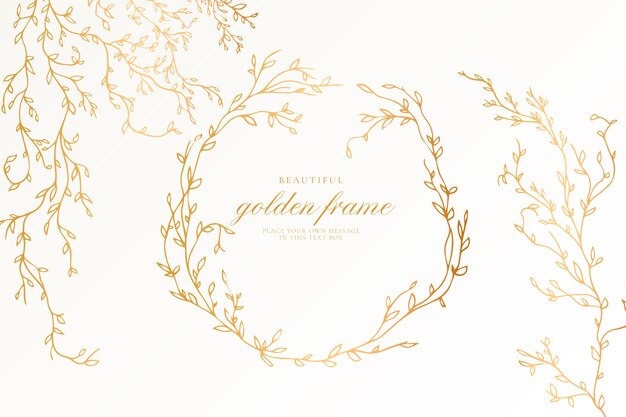 Beautiful golden frame with elegant branches