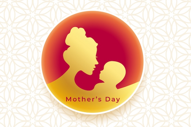 Free Vector beautiful golden happy mothers day greeting background