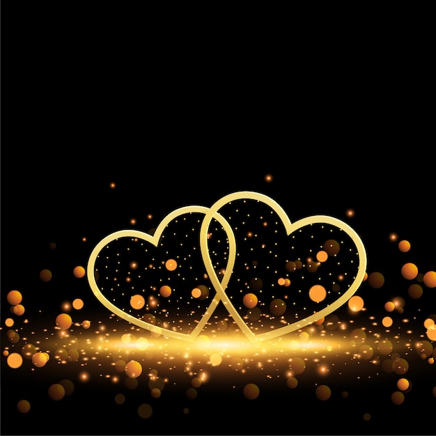 golden hearts background