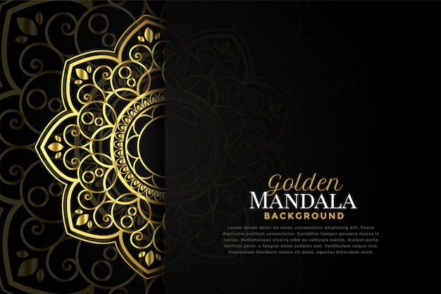 Beautiful golden mandala with text space