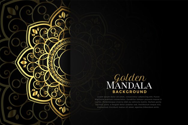 Beautiful golden mandala with text space