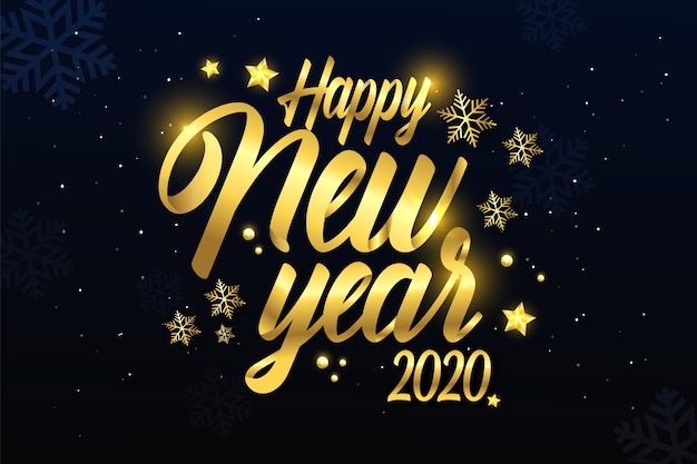 Free vector beautiful golden new year 2020 background