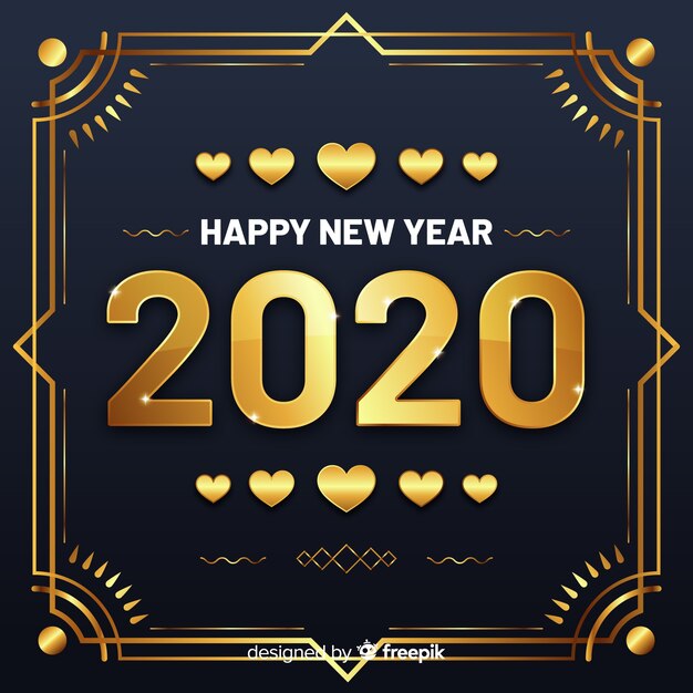 아름다운 황금 새해 2020