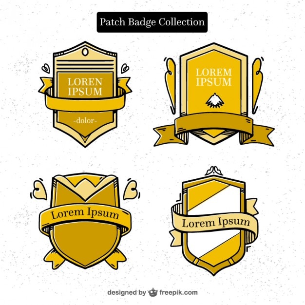 Beautiful golden shields badges