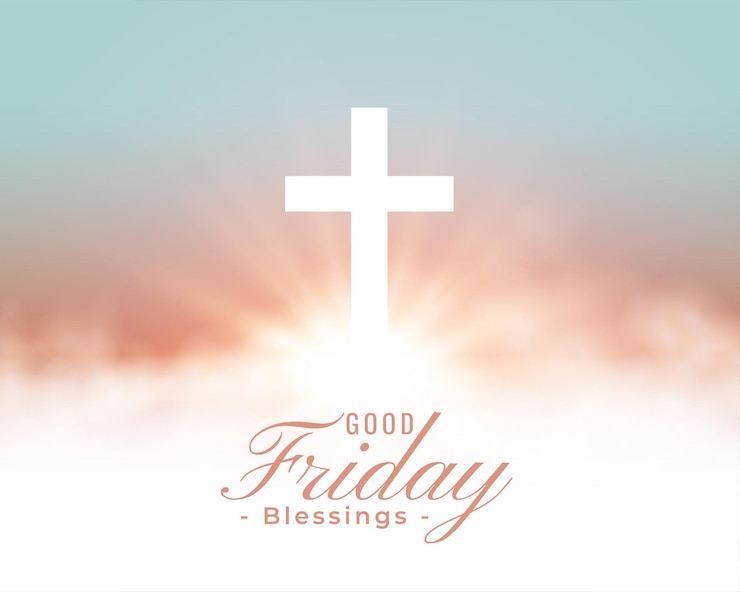 Free Vector beautiful good friday event background with shiny and smoke effect