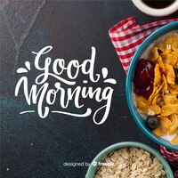 beautiful good morning lettering background