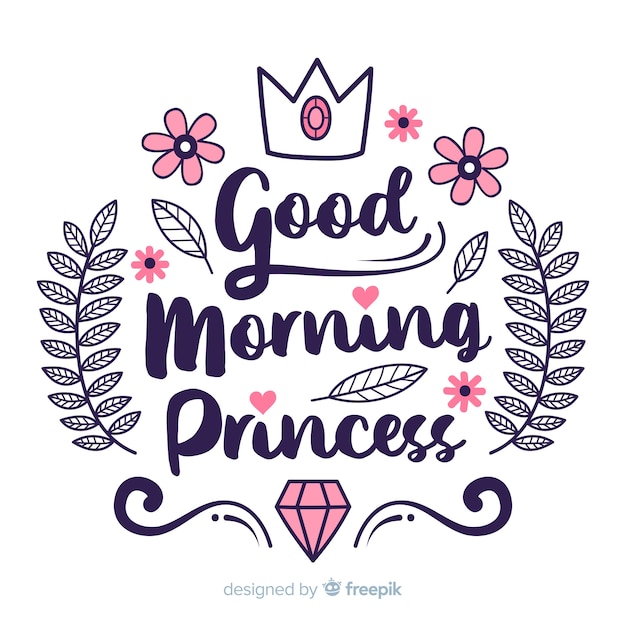 Free vector beautiful good morning lettering background