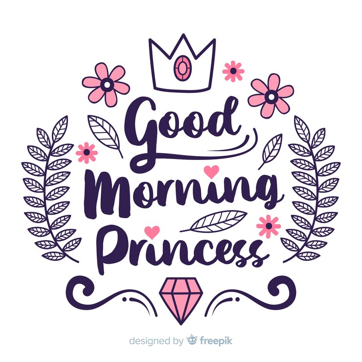 Free Vector beautiful good morning lettering background