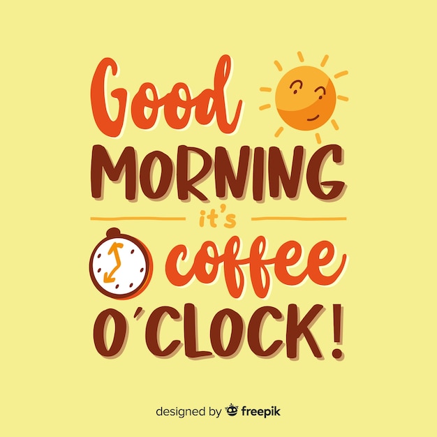 Free Vector beautiful good morning lettering background