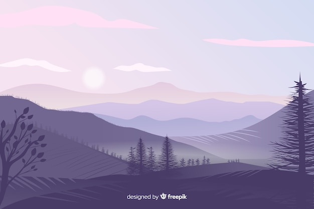 Beautiful Gradient Mountains Landscape